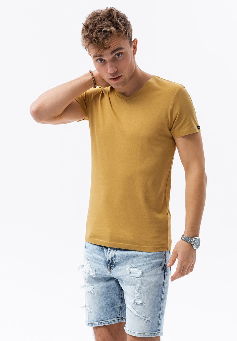 Ombre SET OF THREE Z29 - T-shirt basic - mustard/turquoise/navy blue
