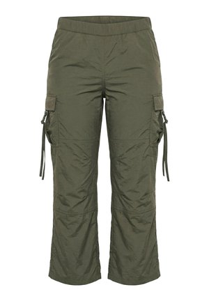Ulla Popken, CROPPED ELASTIC WAIST CARGO PANTS - Cargobroek - olive grey