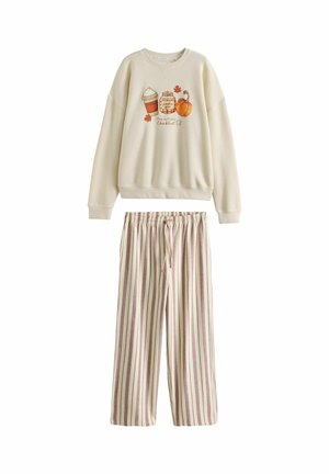 Next, SWEATSHIRT AND FLANNEL PYJAMAS SET - Pyjama set - oatmeal autumnal