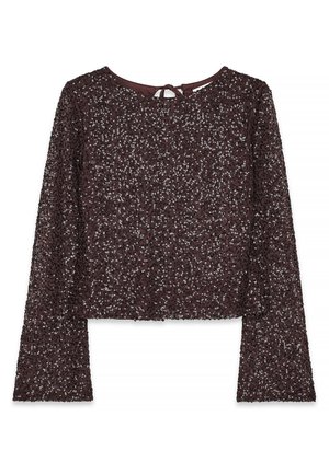 TIE BACK SEQUIN - Blouse - brown