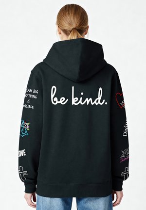 TATTOO BE KIND EMBROIDERY - Felpa con zip - black