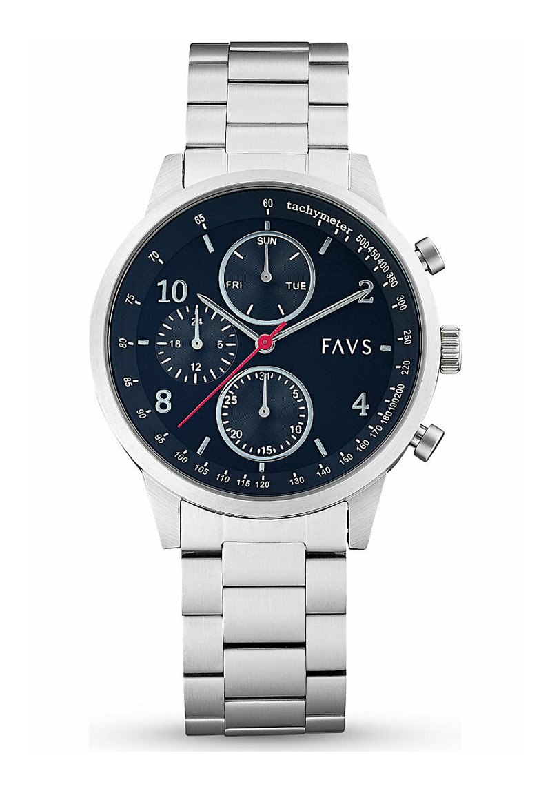 Herren Analoguhren | FAVS Chronograph silvercoloured/schwarz - DC05023 Herren Analoguhren | FAVS Chronograph silvercoloured/schwarz - DC05023