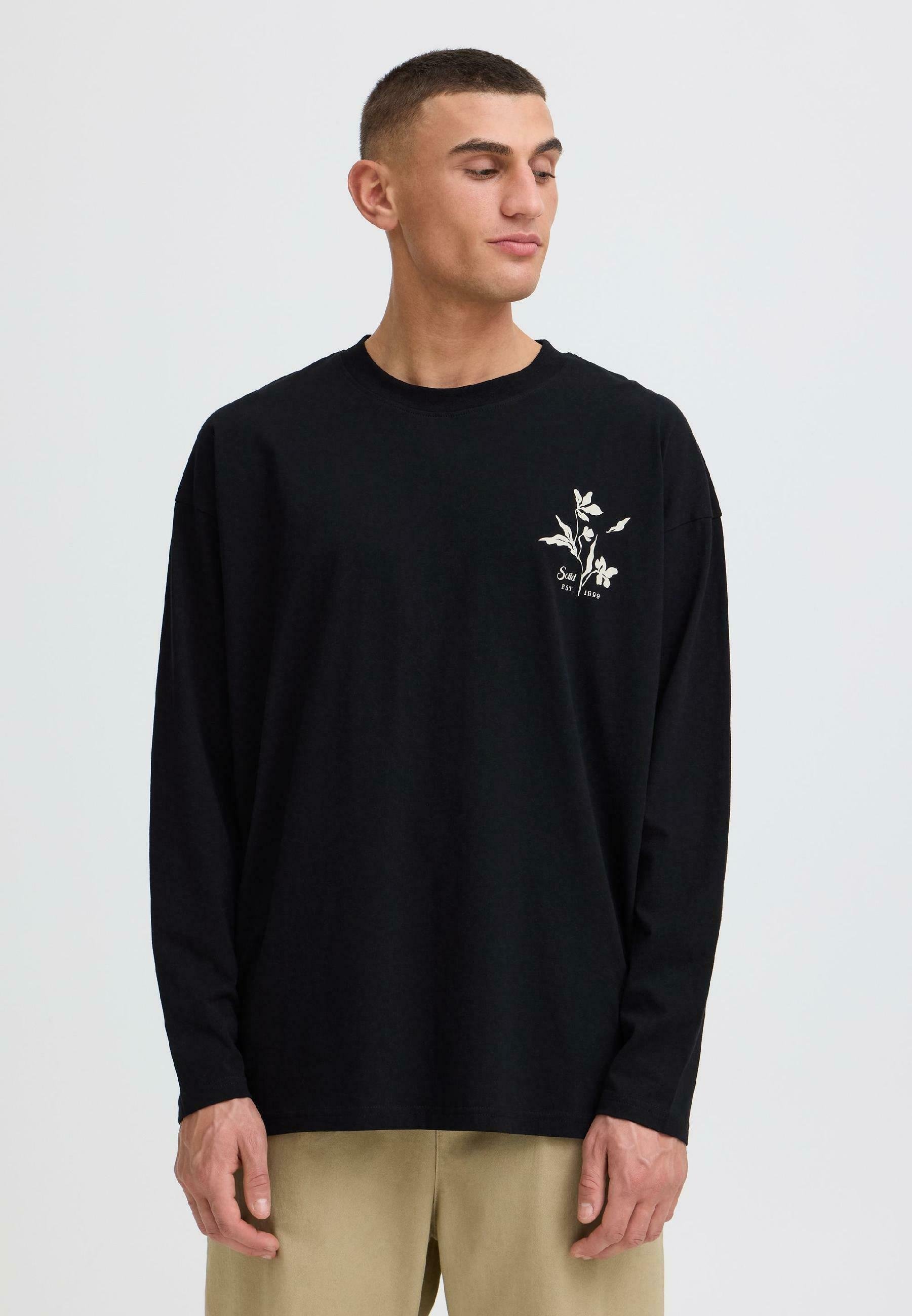 トップス UND LANDSCAPE PRINT LONG TOP Solid SDAMON BACKPRINT OVERSIZED - Long sleeved top - true black