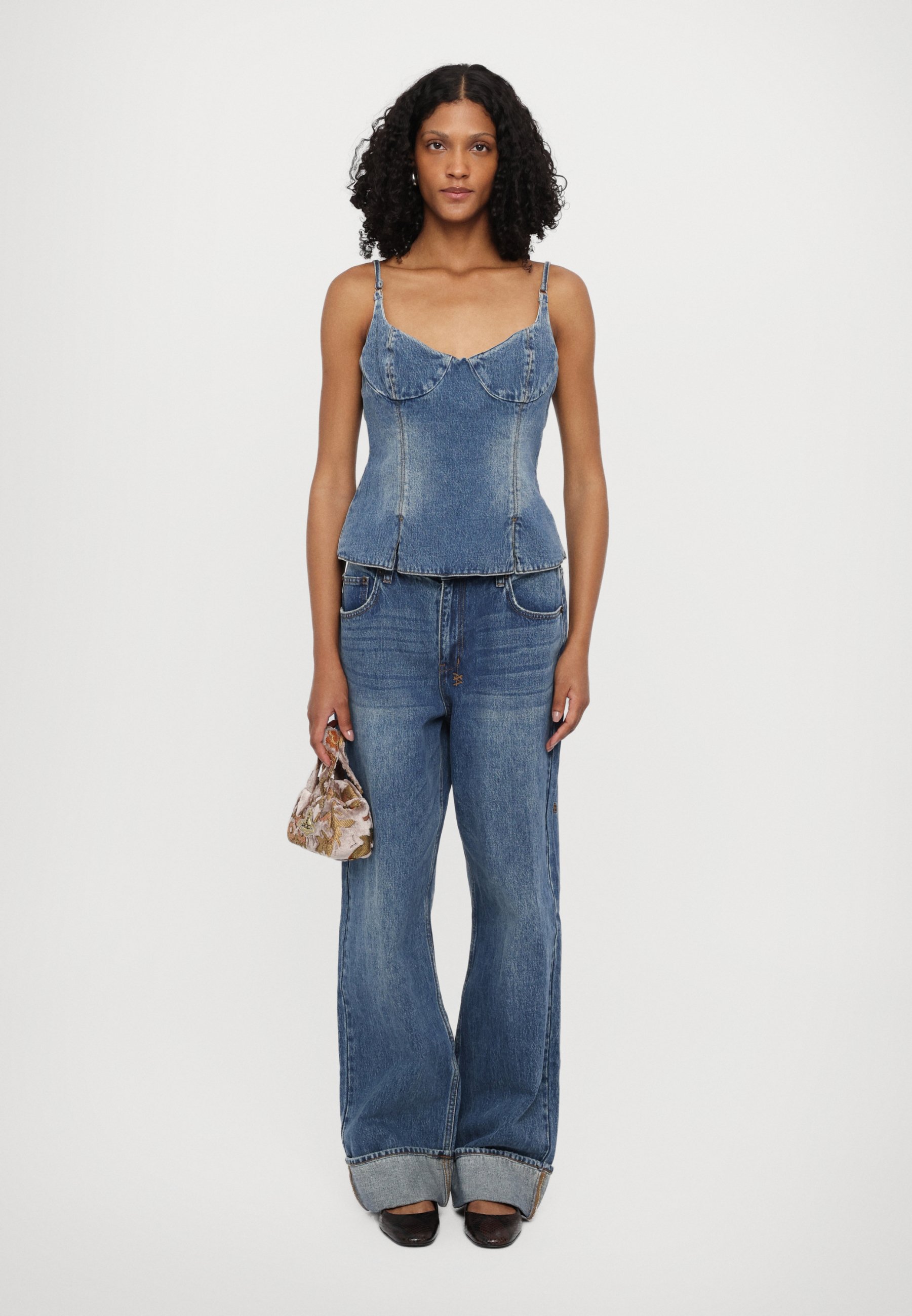 本日限定　MOUSSY BUSTIER DENIM 2 Ksubi ATHENA BUSTIER AGED - Top - blue denim - Zalando.co.uk