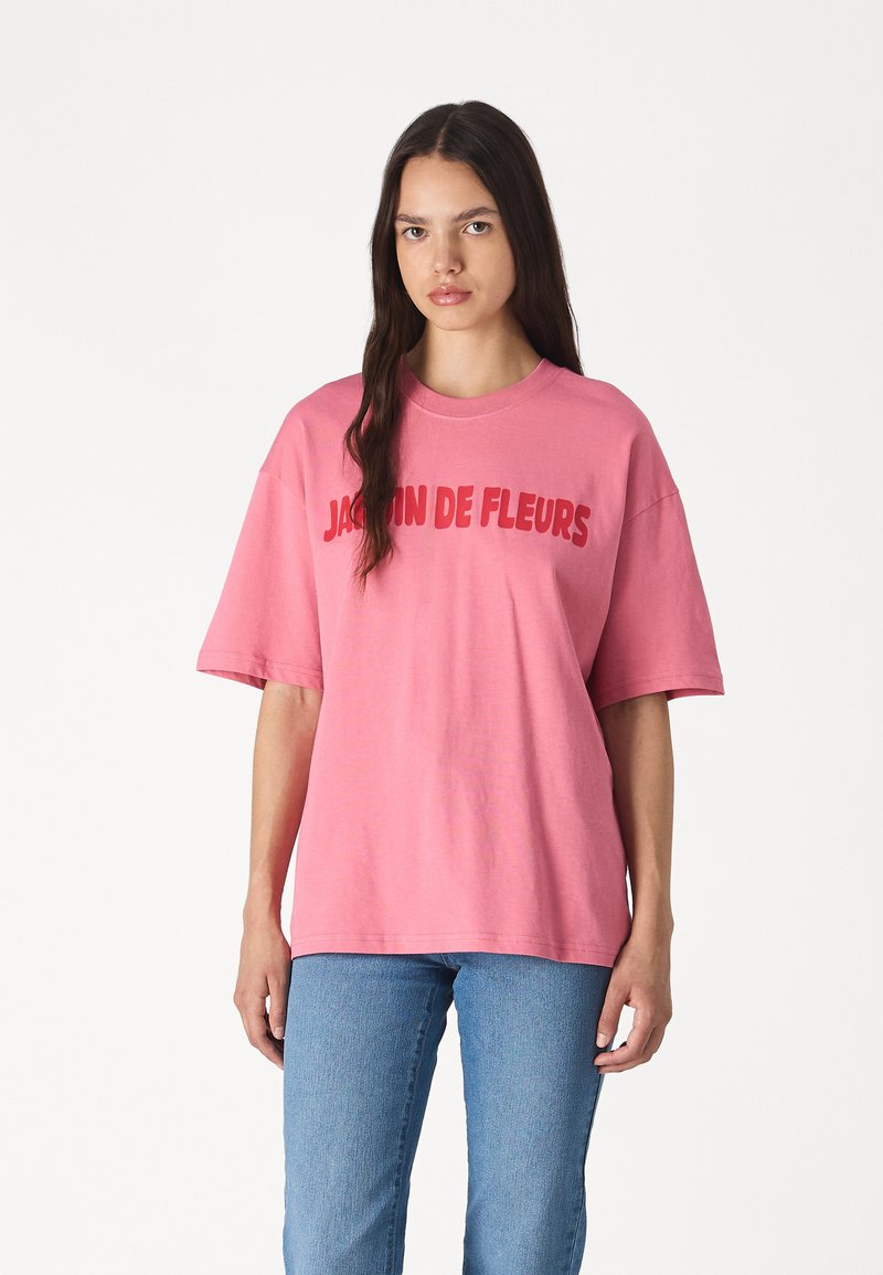 Gina Tricot OVERSIZED TEE - Marškinėliai su spaudiniu - chateau rose
