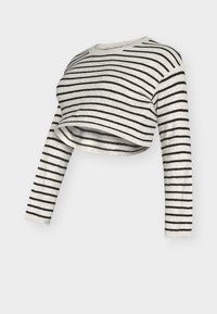 MLBINA L/S CROPPED KNIT TOP BF - Pulóver - birch stripes:black