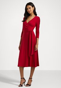 Lauren Ralph Lauren SURPLICE JERSEY DRESS - Φόρεμα από ζέρσεϊ - festive red