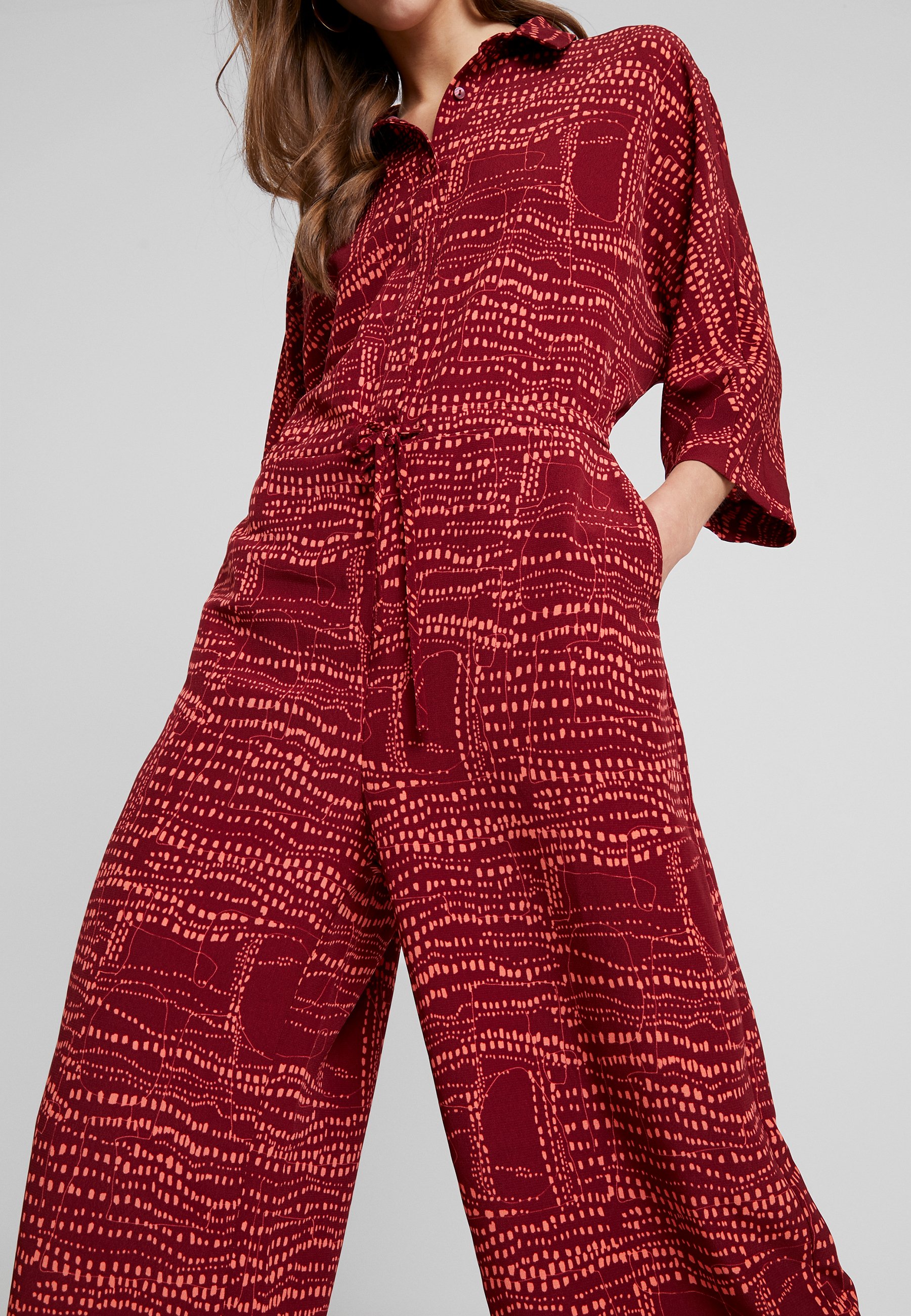 monki red jumpsuit