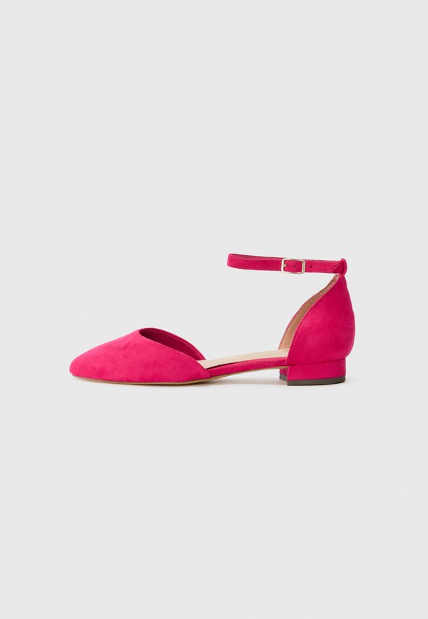 Ankle strap ballet pumps - fuxia