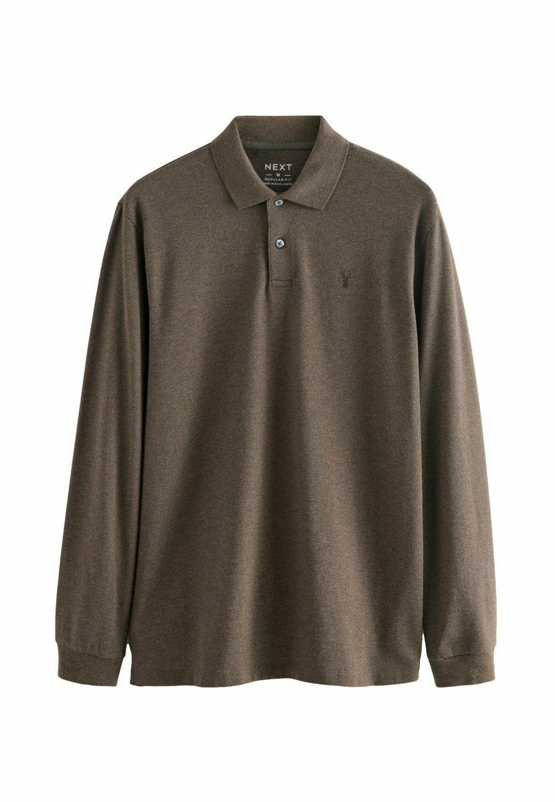 Next LONG SLEEVE  - REGULAR FIT - Polo majica - brown marl