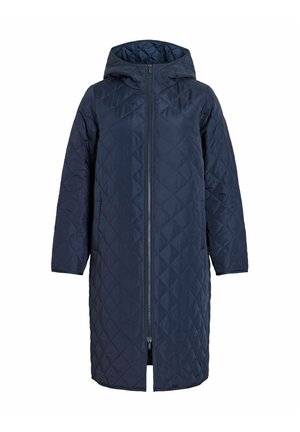 VILA, VITATE L/S HOODED LONG COAT - NOOS - Wintermantel - navy blazer