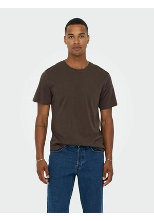 ONSMATT LONGY TEE - Basic T-shirt - seal brown