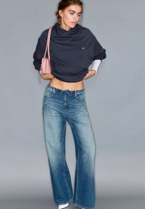 PULL&BEAR, LOGO - HOODIE - Sweat à capuche - dark blue