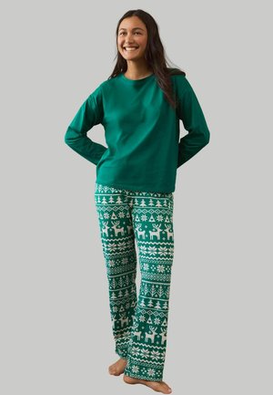 FAIRISLE PATTERN LONG SLEEVE SET - Pyjama - green