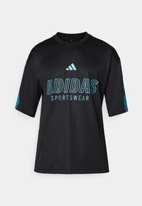 HOUSE OF TIRO SHORT SLEEVE - T-shirt imprimé - black/bright cyan