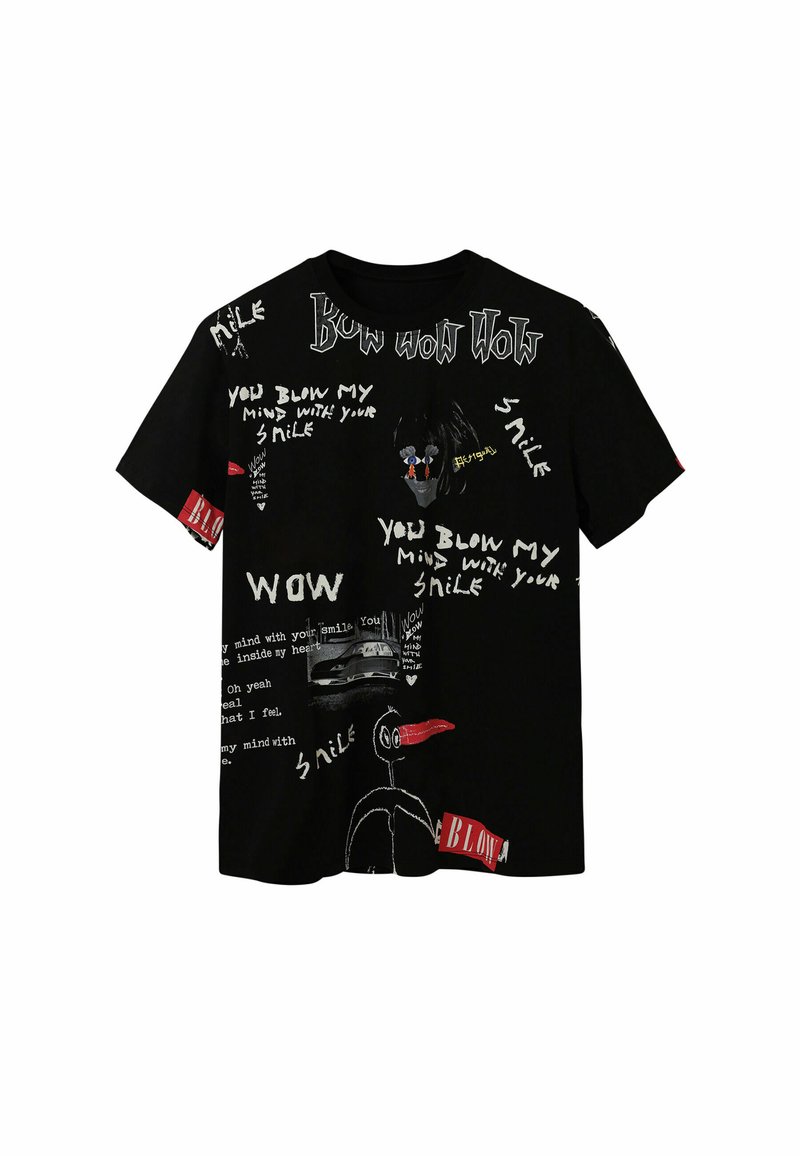 Desigual T-shirt print zwart