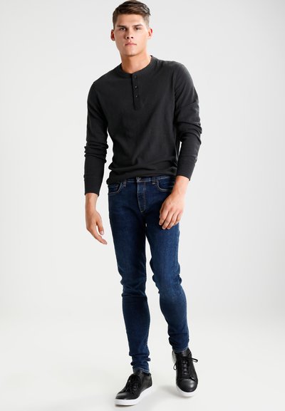 rag & bone CLASSIC HENLEY - Langarmshirt - black
