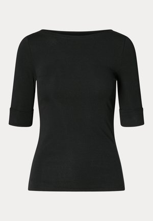 Lauren Ralph Lauren Petite, STRETCH COTTON BOATNECK TEE - Обикновена тениска - black