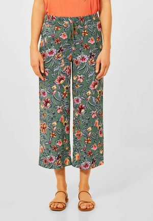 CASUAL FIT MIT PRINT - Trousers - grün