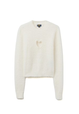 WITH PERFORATED HEART - Sweatshirt - optical white