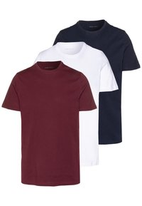 3 PACK - Jednoduché tričko - white/dark blue/red