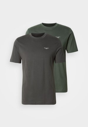 LOGO PRINT 2 PACK - T-shirts basic - dark green/dark grey