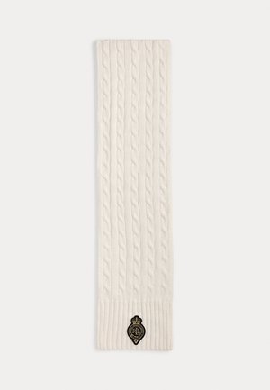 CREST-PATCH CABLE-KNIT SCARF - Sciarpa - cream