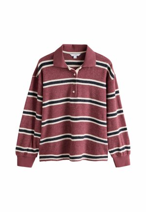 Next, PETITE FIT - STRIPED COSY RUGBY TOP - Long sleeved top - pink