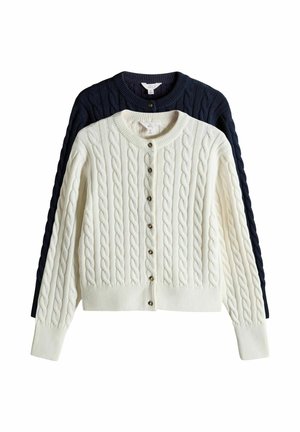 REGULAR FIT - 2 PACK CABLE - Kardigán - navy blue cream