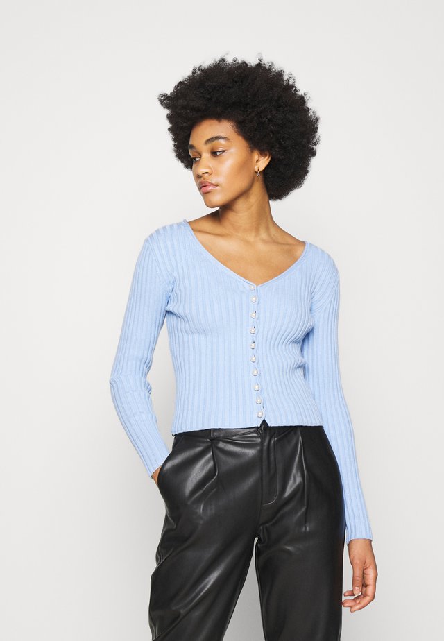 DETAILED CARDIGAN - Strickjacke - light blue