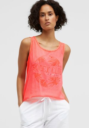 Soccx, SOCCX BLUSEN-TOP OIL DYED IM MATERIALMIX - Top - neon coral