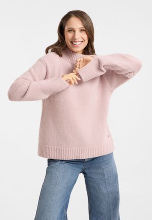 Frieda & Freddies, STRICKPULLOVER MIT STEHKRAGEN UND DAUMENLÖCHERN - Strickpullover - rose garden