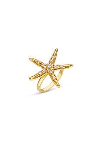 STATEMENT EMBELLISHED STARFISH RING - Ring - gold-colored