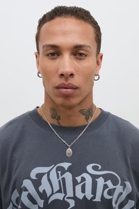 SWALLOW AND ANCHOR PENDANT NECKLACE UNISEX - Colar - silver-coloured