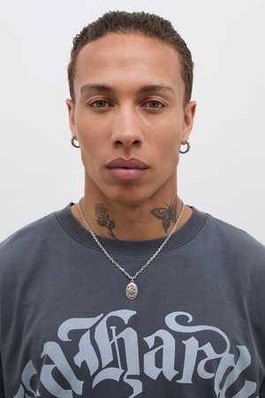 SWALLOW AND ANCHOR PENDANT NECKLACE UNISEX - Necklace - silver-coloured