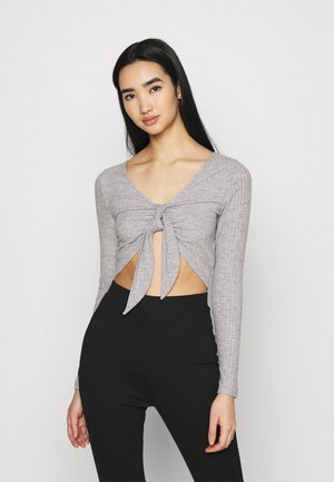 TIE FRONT BRUSHED - T-shirt à manches longues - grey marl