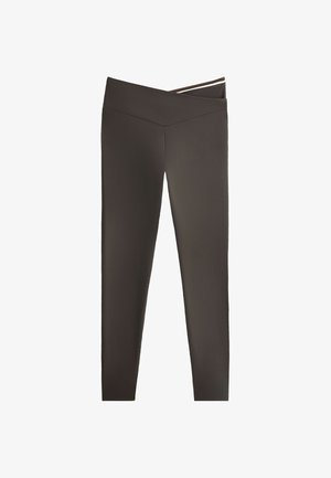 OYSHO, COMFORTLUX LEGGINGS WITH A V-SHAPED WAISTBAND - Legging (type pantalon) - dark grey