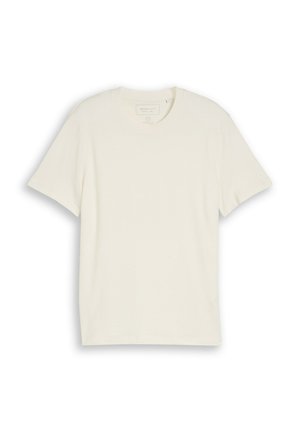 TOM TAILOR DENIM, SOLID STRUCTURED T-SHIRT - Lihtne T-särk - wool white