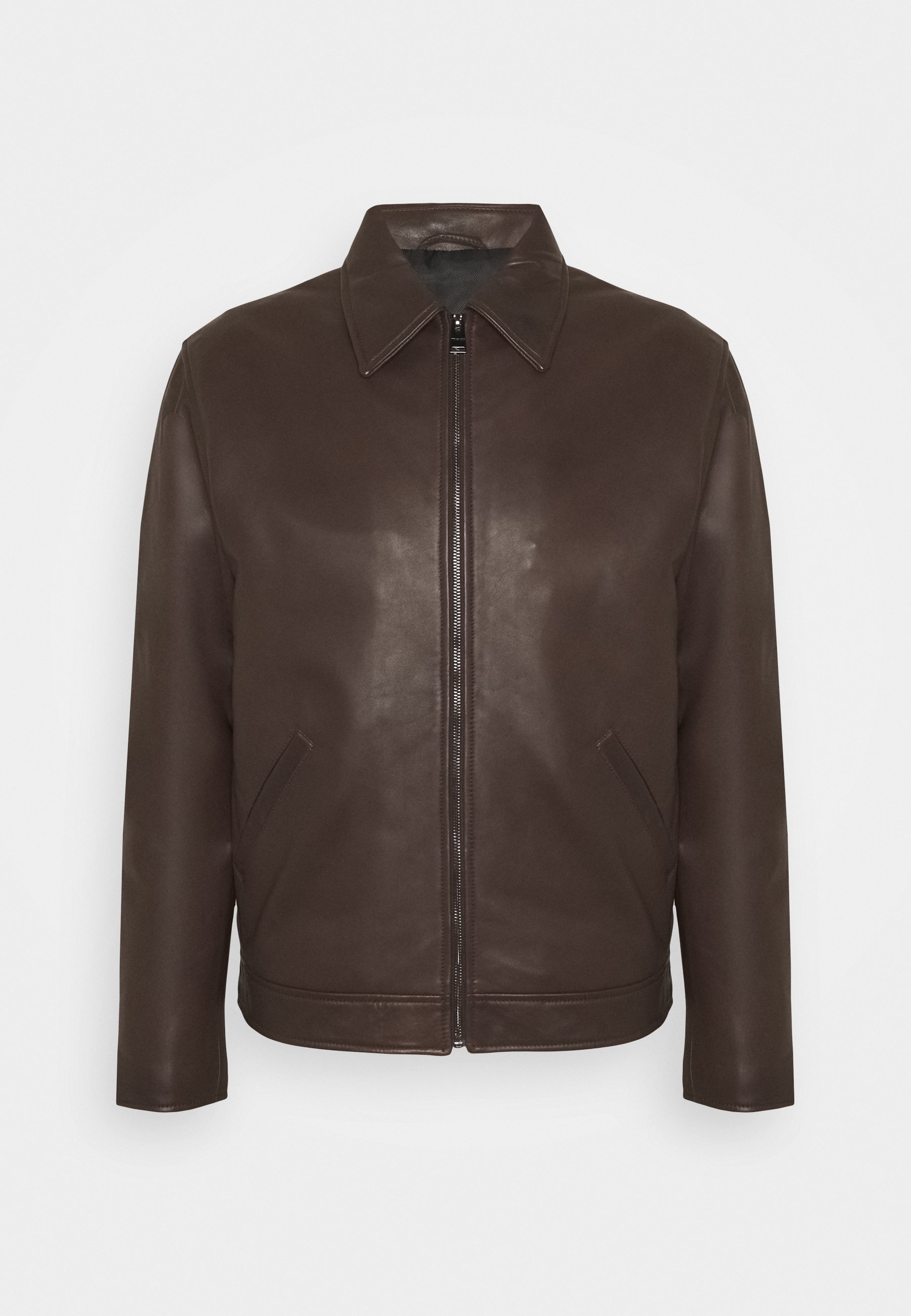 Trussardi JACKET REGULAR FIT - Giacca di pelle - seal brown/marrone -  Zalando