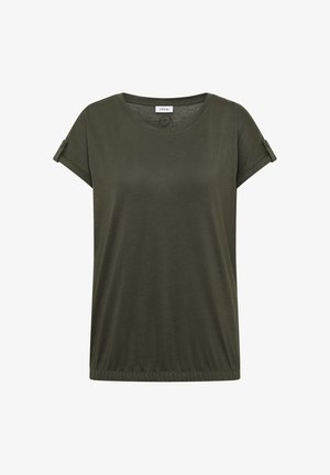Cecil, T-SHIRT MIT RUNDHALS UND TURN-UP-DETAIL - Jednoduché tričko - khaki