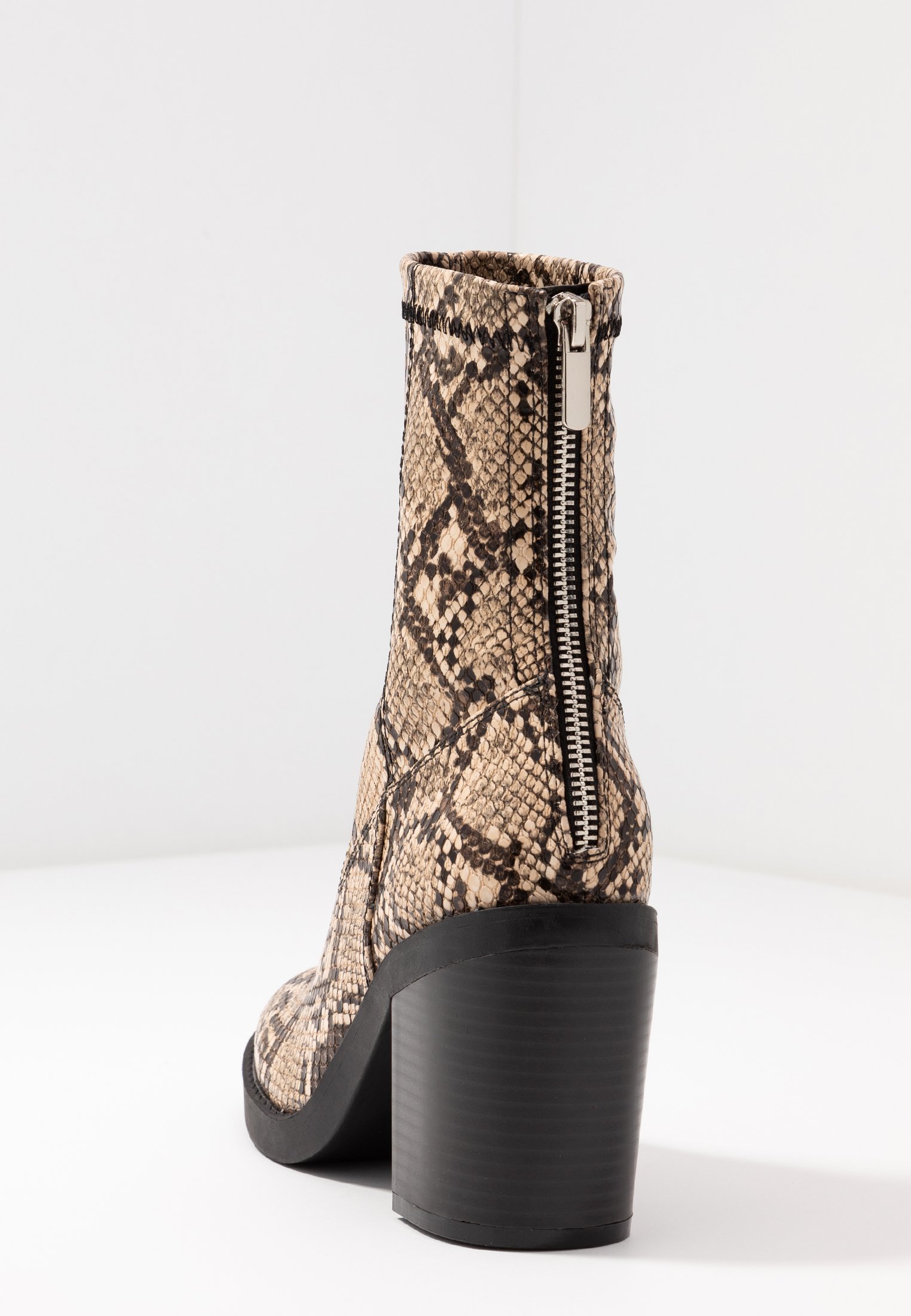 Missguided ZIP - Ankelboots med høye hæler - beige Missguided ZIP - Ankelboots med høye hæler - beige
