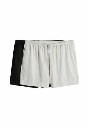 REGULAR FIT - SHORTS WITH LINEN  . - Rövidnadrágok - black neutral