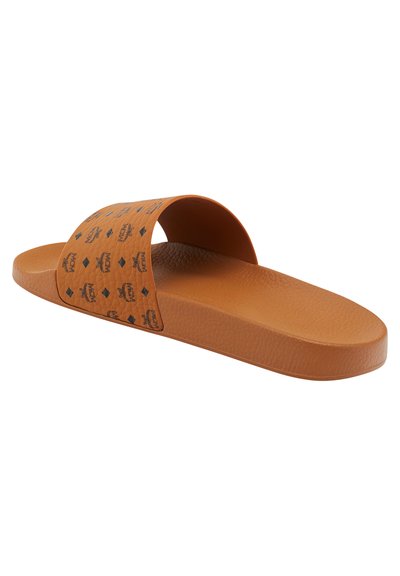 MCM COLLECTION SLIDE - Pantolette flach - cognac