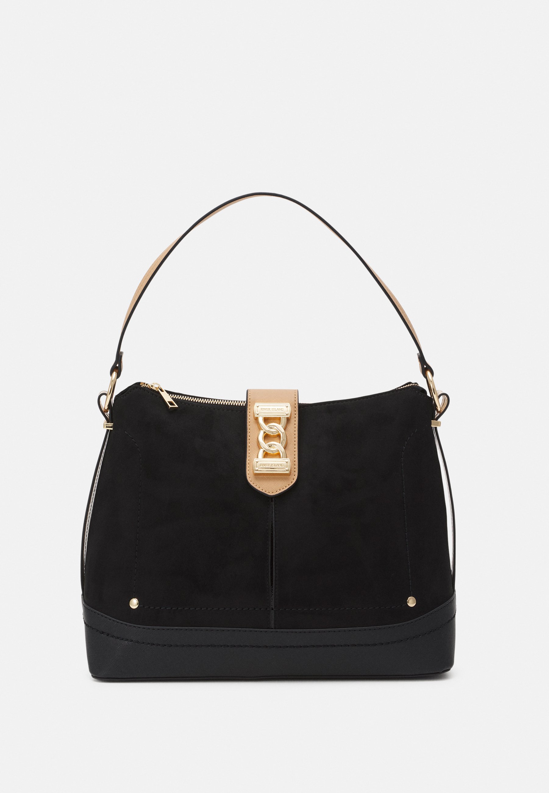 River Island Colour Block Slouch Bag - Black