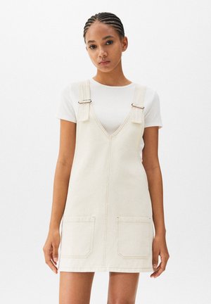 PINAFORE - Denim dress - off white