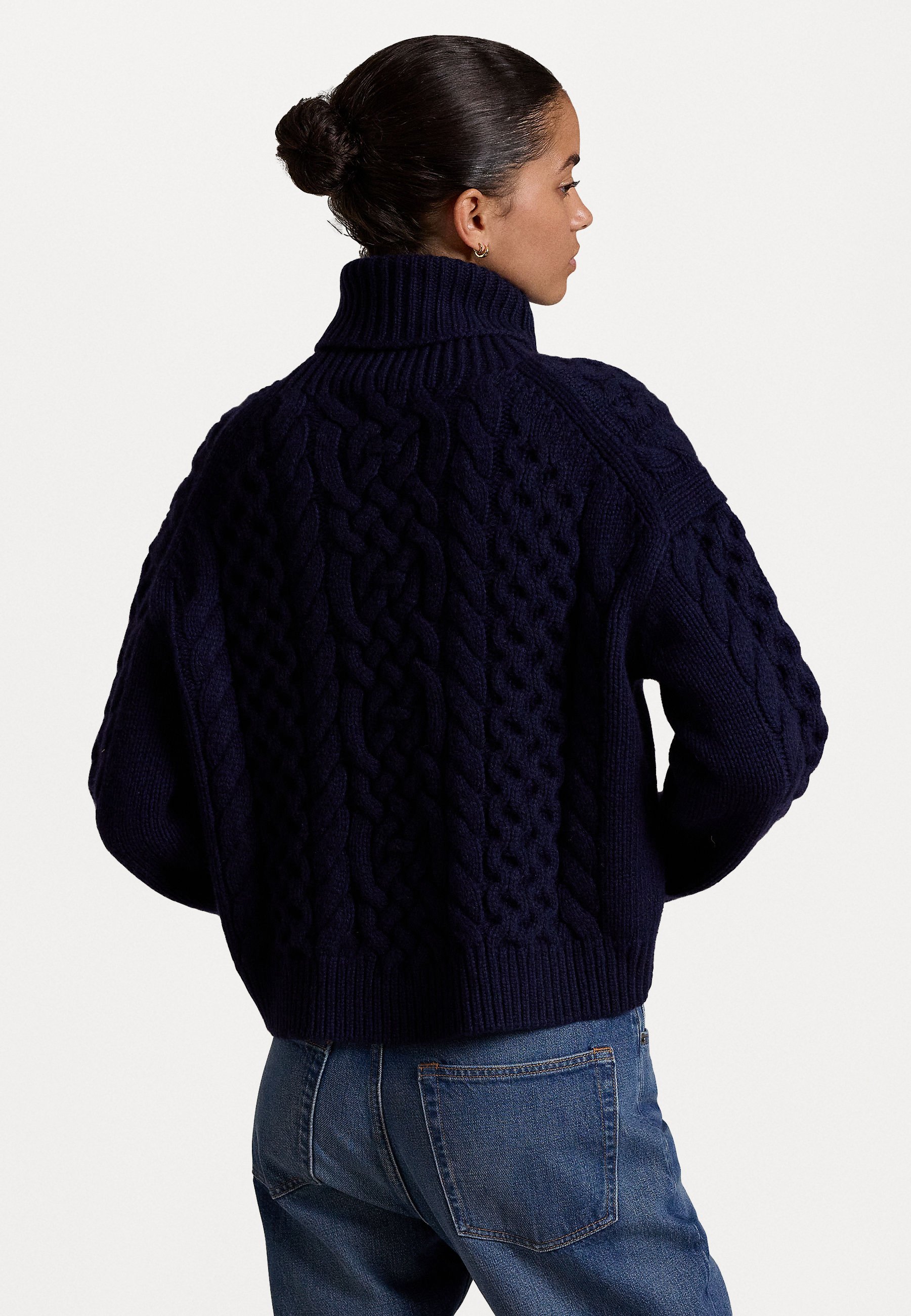 売れ筋商品|||ラルフローレン ニット&セーター レディース アウター ARAN-KNIT ALPACA-BLEND TURTLENECK - Jumper - hunter navy Polo Ralph Lauren ARAN-KNIT ALPACA-BLEND TURTLENECK - Jumper