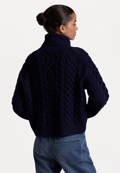 Polo Ralph Lauren ARAN-KNIT ALPACA-BLEND TURTLENECK - Džemperis - hunter navy