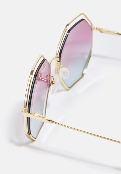 CHLOÉ POPPY HEXAGONAL METAL SUNGLASSES - Napszemüvegek - havana/gold-coloured/violet
