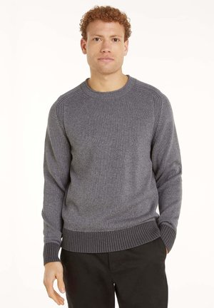 Strickpullover - dark grey/light grey htr mouline
