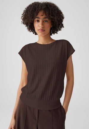 OPUS, RELAXED CLEAN TEXTURED LOOK - T-Shirt basic - affogato
